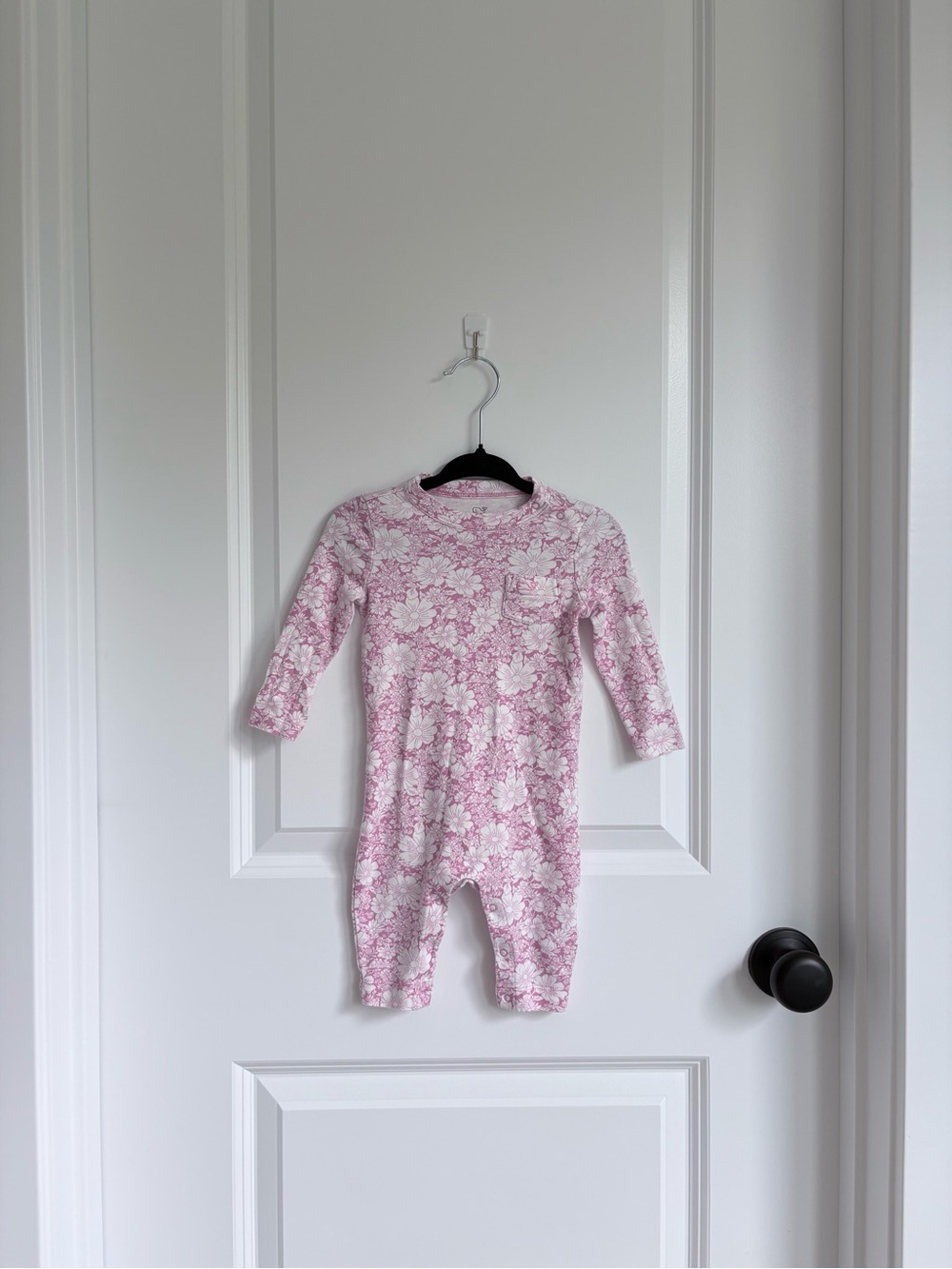 Vineyard Vines Pink White Floral Pima Cotton Longall Romper